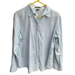 Women’s Lauren Ralph Lauren Button Front Shirt XL Light Blue